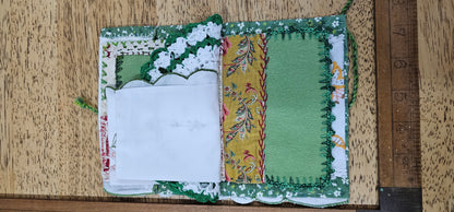 Hand stitched Needle Book Delicate Green