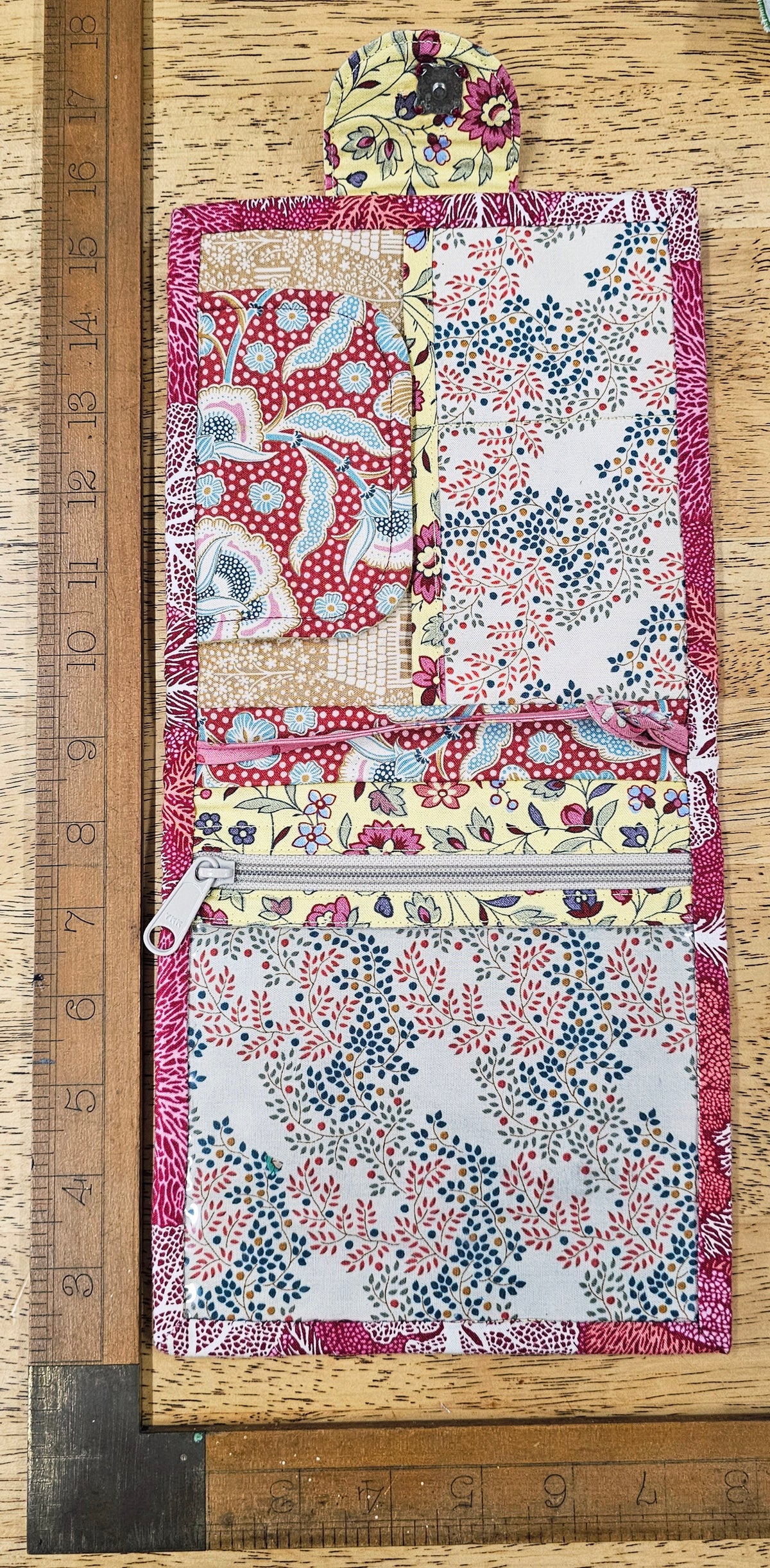 Hand stitched Project Pouch with Window pocket