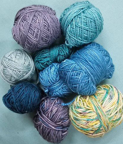 Heathermaid Hand Dyed Supreme 4 ply Sock Yarn Scrappy Packs