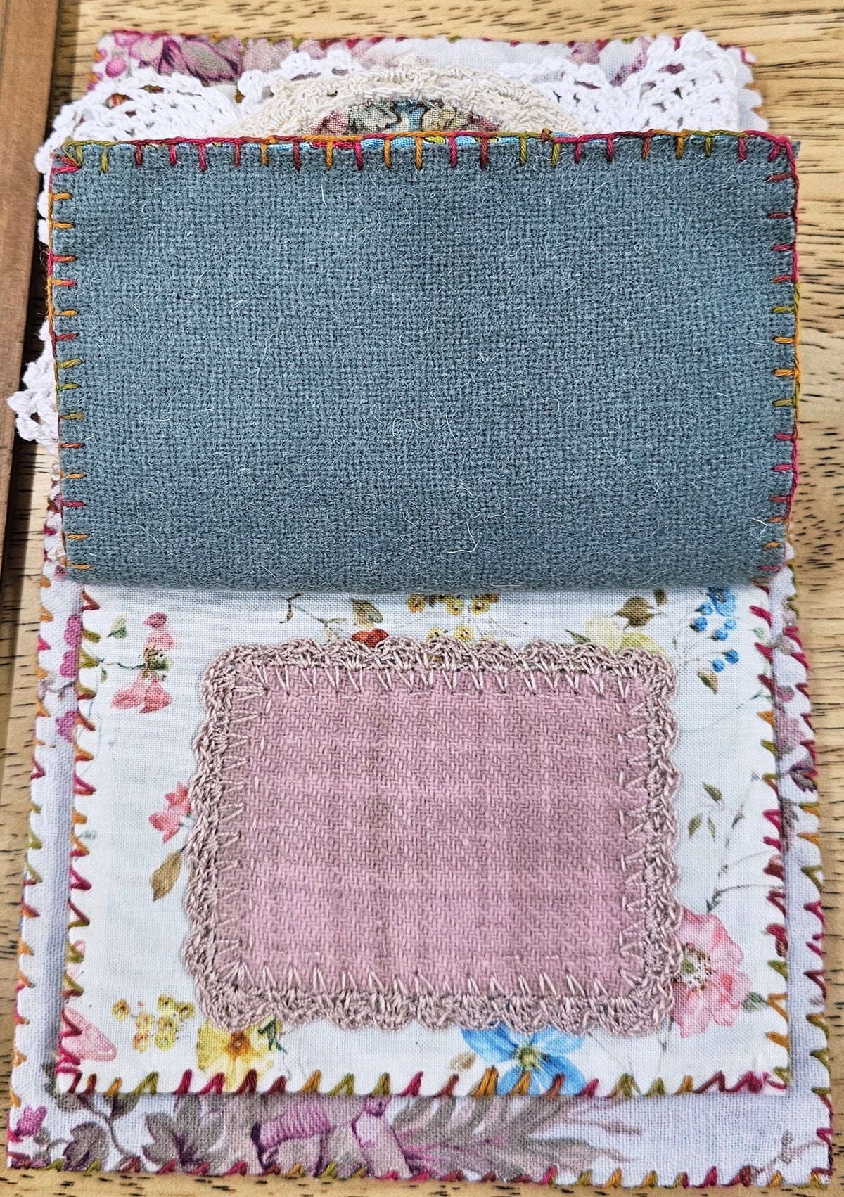 Hand stitched Needle Book French Vintage