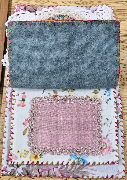 Hand stitched Needle Book French Vintage