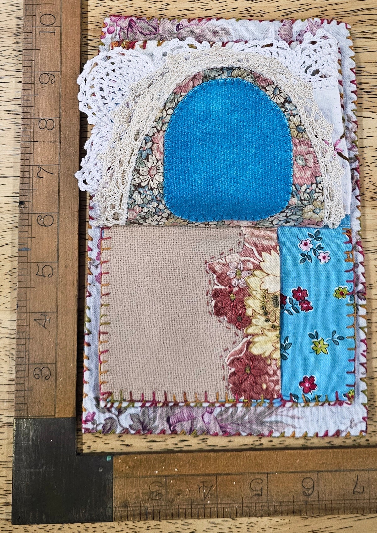 Hand stitched Needle Book French Vintage