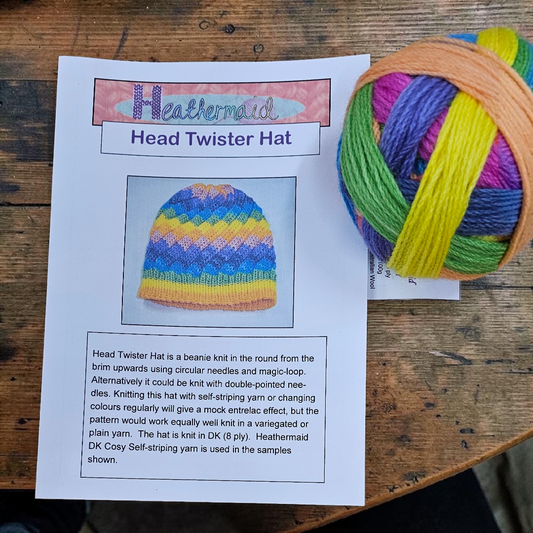 Heathermaid Head Twister Hat Pattern and Yarn