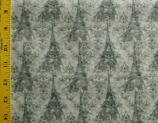 Timeless Treasures Fabric -  Eiffel Tower - Noir C9150