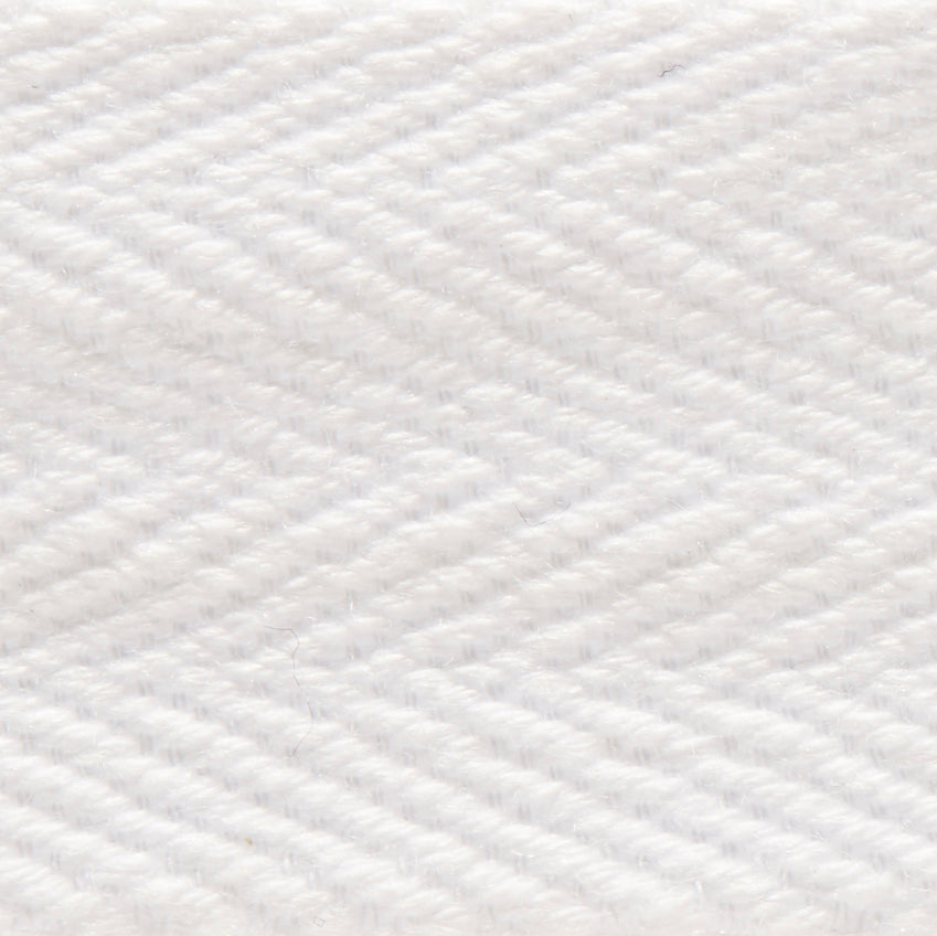 COTTON HEADING TAPE, OPTIC WHITE, 25MM